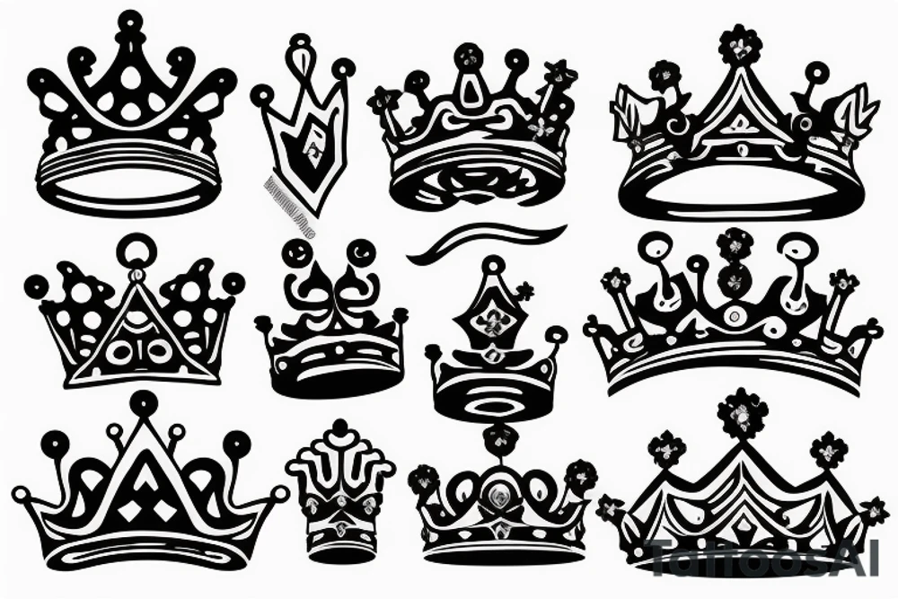 A crown with six points tattoo idea