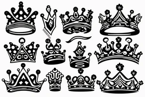 A crown with six points tattoo idea