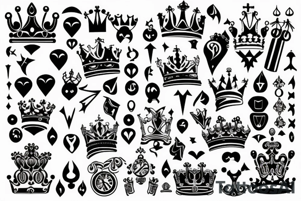 A crown with six points tattoo idea