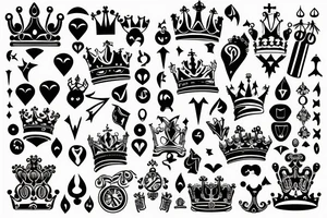 A crown with six points tattoo idea