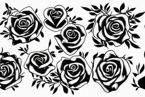 B B signature with rose and initals underneath tattoo idea