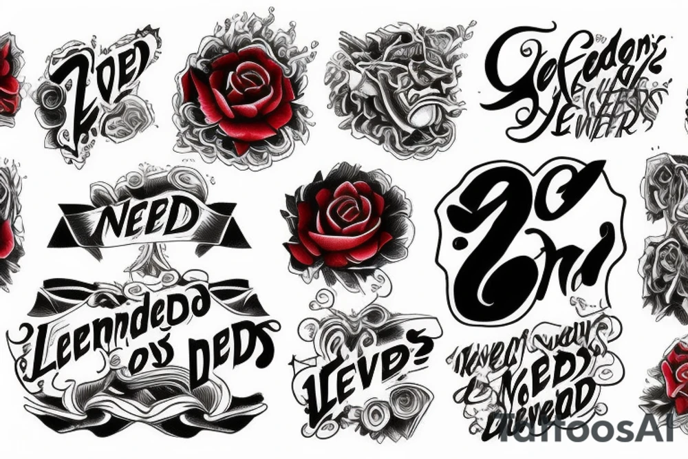 lengends never die in red ink tattoo idea