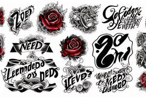 lengends never die in red ink tattoo idea