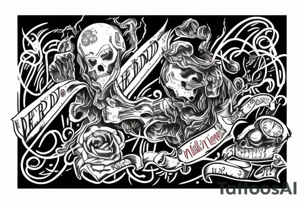 lengends never die in red ink tattoo idea