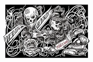 lengends never die in red ink tattoo idea