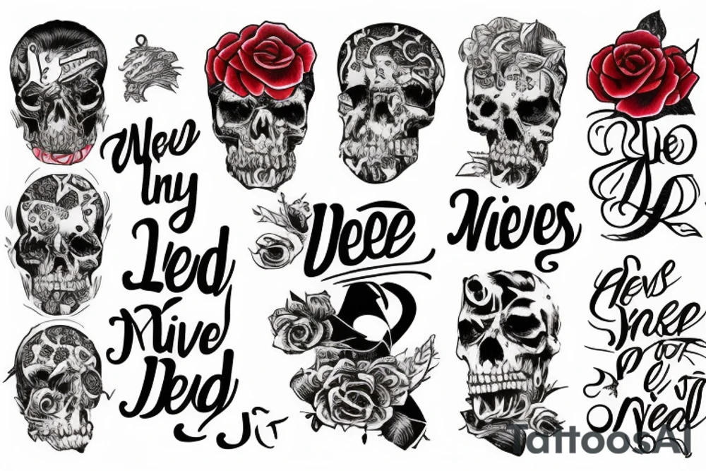 legends never die in red ink tattoo idea