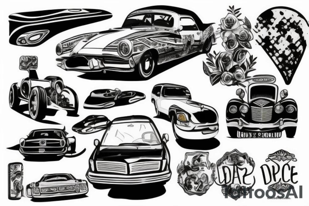 Tabby car tattoo idea