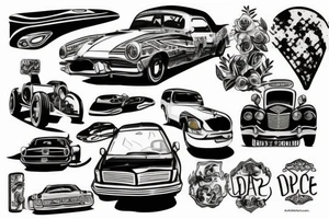 Tabby car tattoo idea