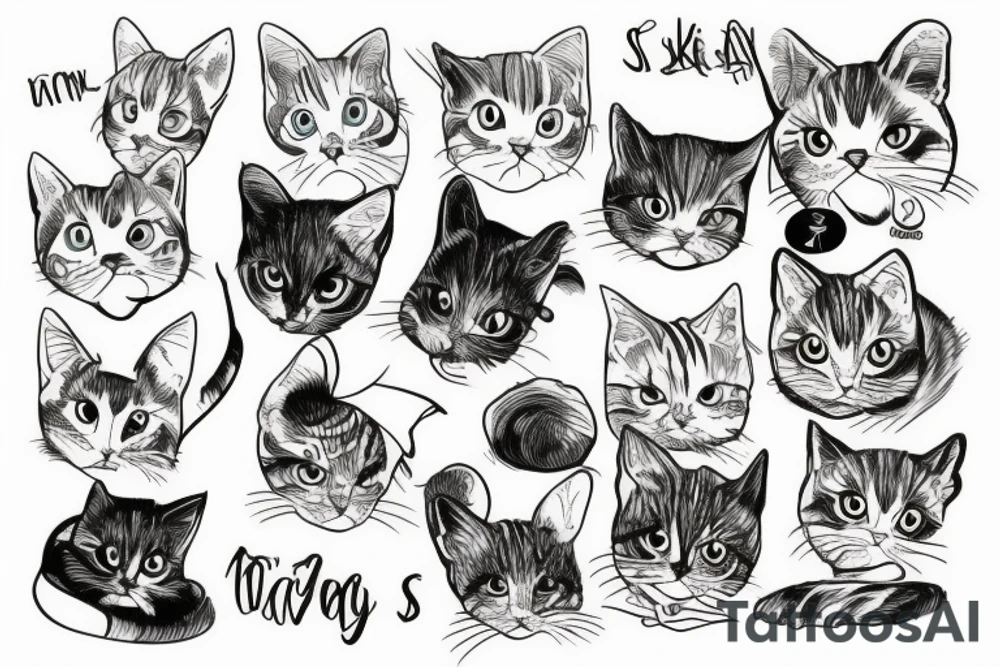 Tabby cat tattoo idea