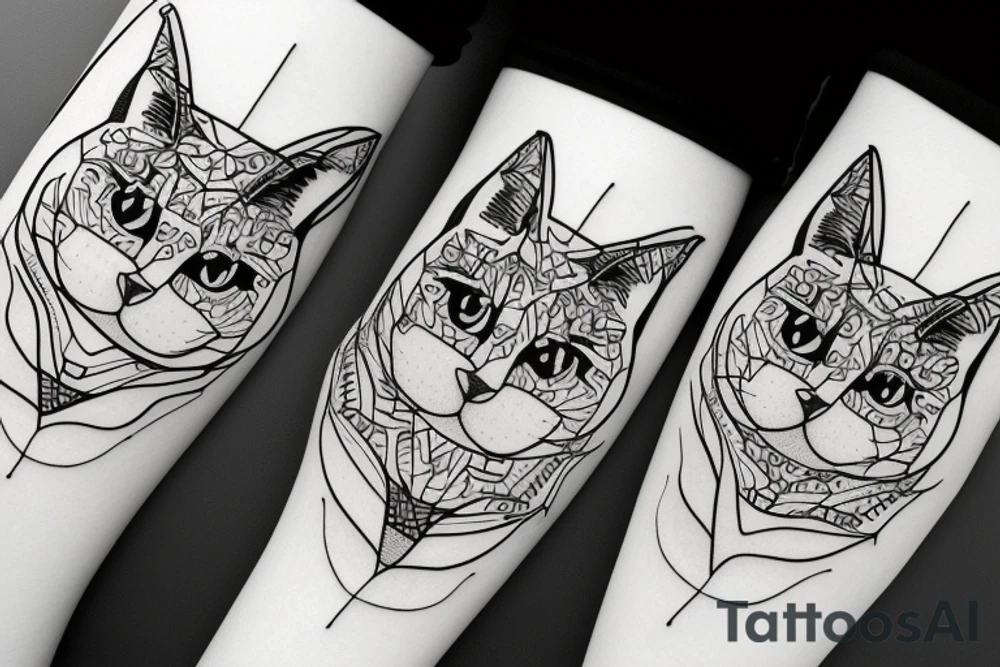 Cat with white chin tattoo idea