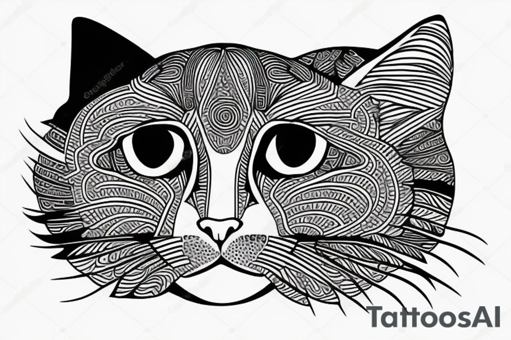 Cat with white chin tattoo idea