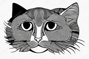 Cat with white chin tattoo idea