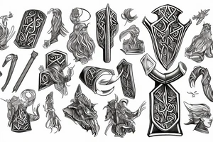 Norse mythology, mjolnir, protection rume tattoo idea