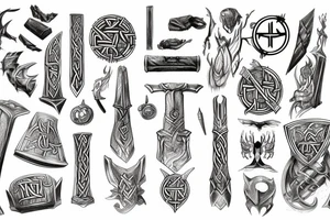Norse mythology, mjolnir, protection rume tattoo idea