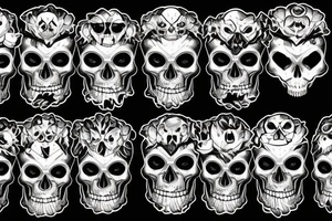 shining eyes skull on fire crazy tattoo idea