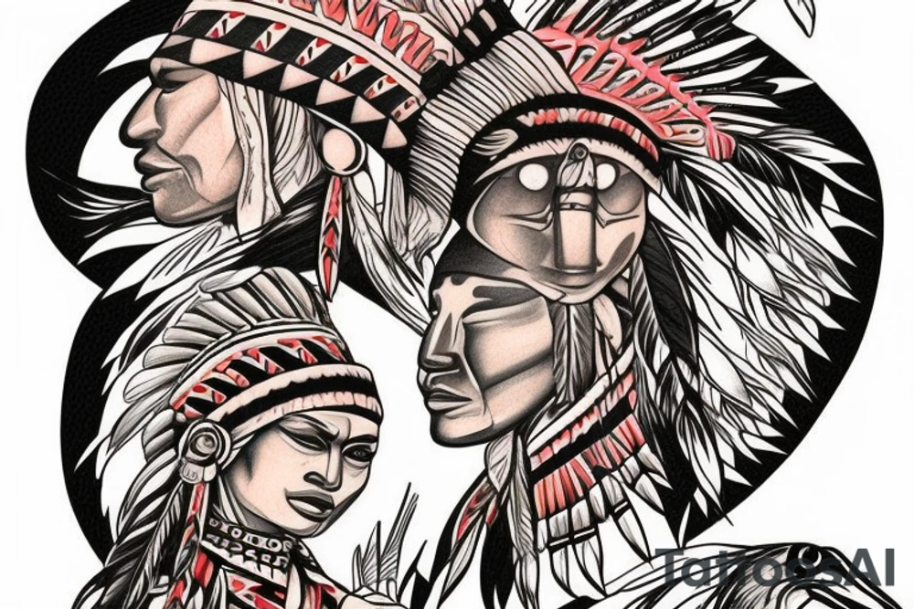 Two Native American depictions of salmon tattoo idea