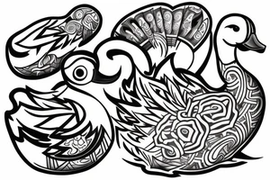 Duck duck goose with 11 ducks tattoo idea