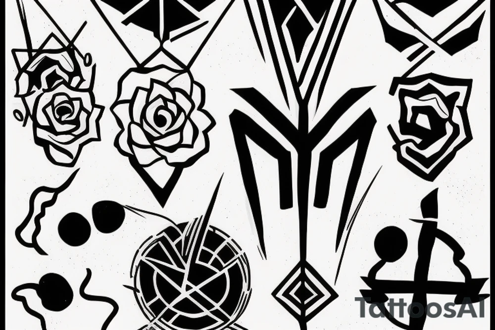 crossing lines tattoo idea