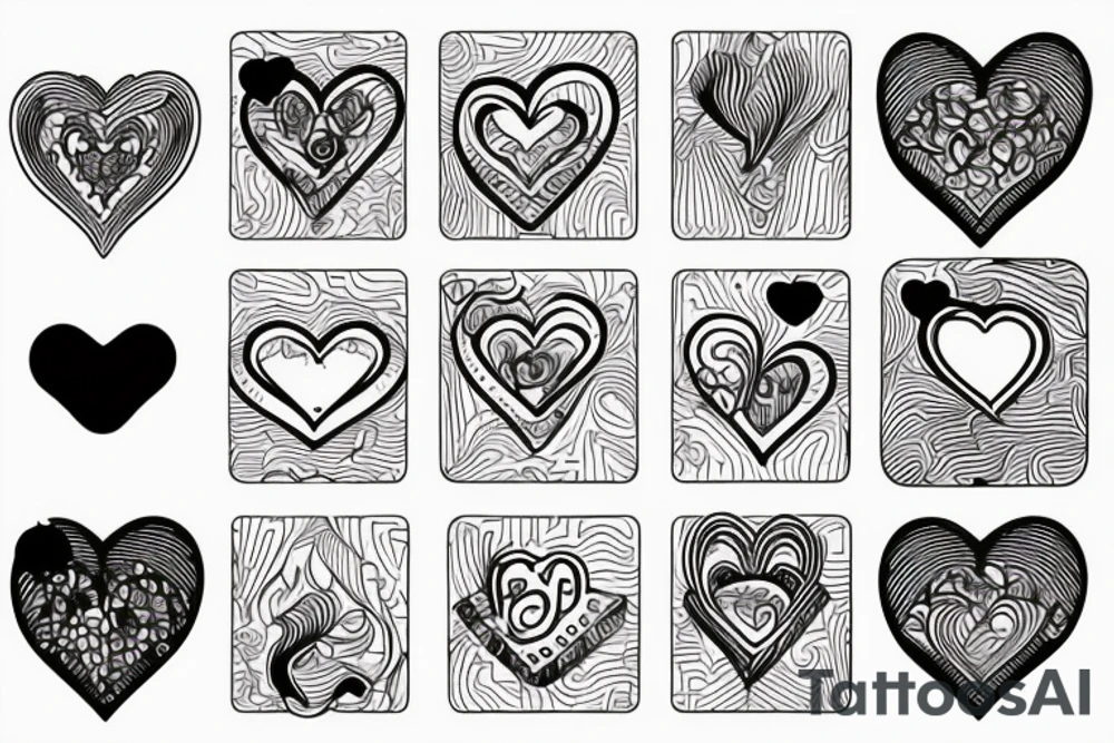 2 of hearts card design tattoo idea