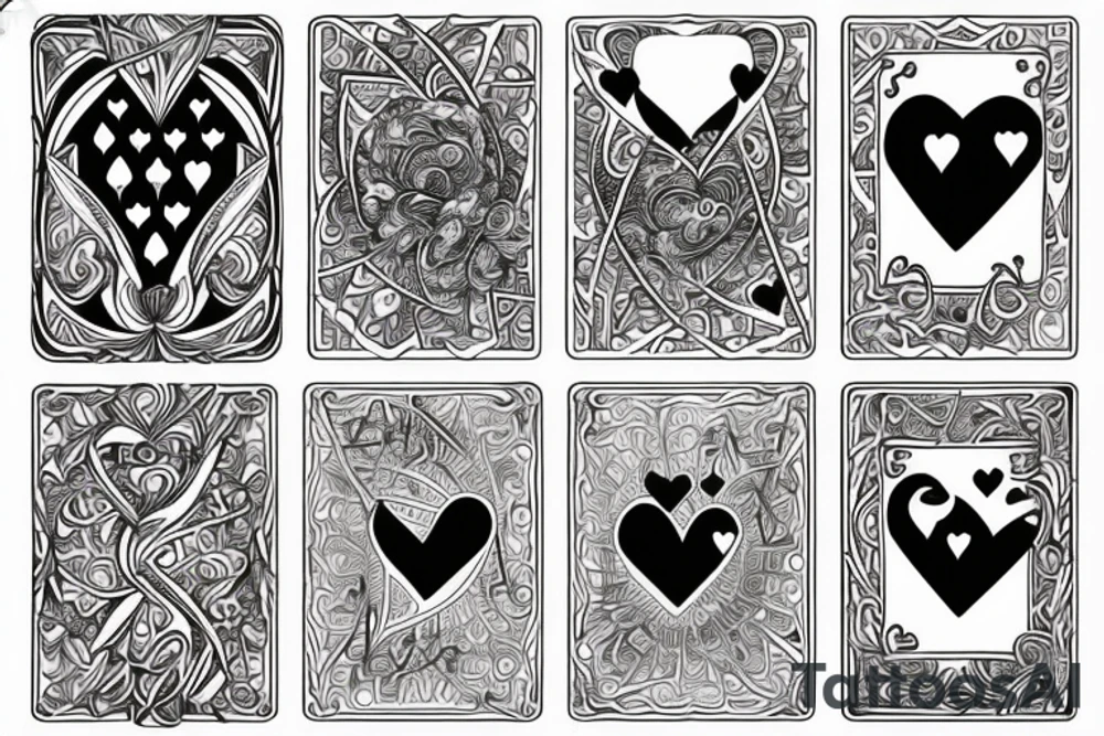 The 2 of hearts card design tattoo idea