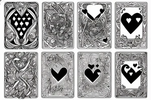 The 2 of hearts card design tattoo idea