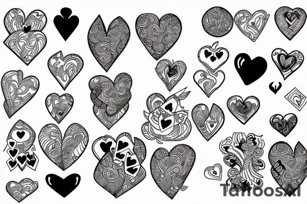 The 2 of hearts card design tattoo idea