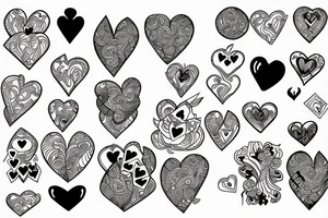 The 2 of hearts card design tattoo idea