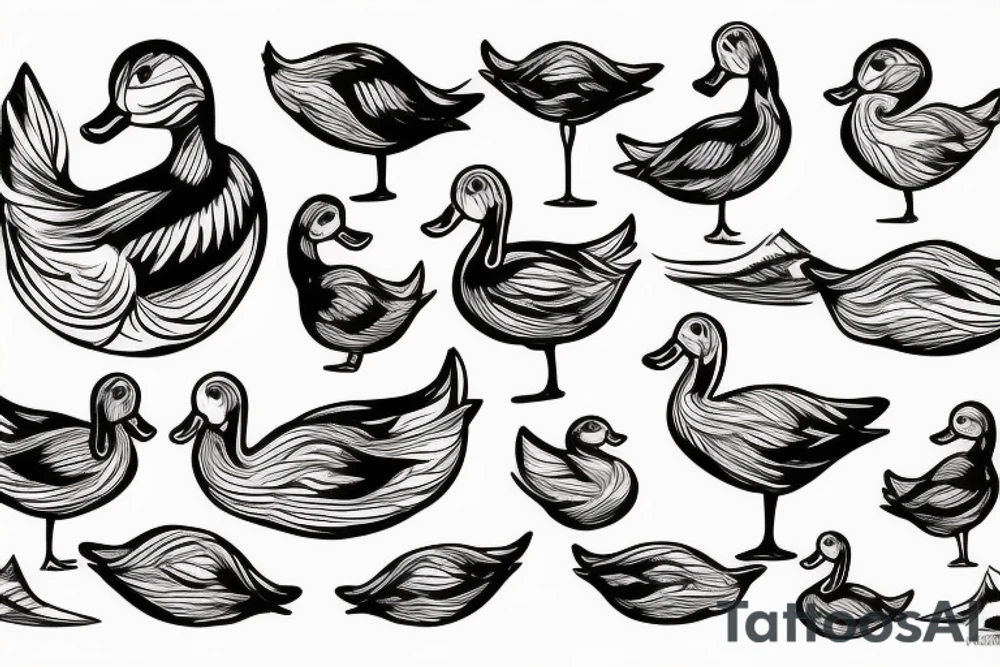 Duck making pasta tattoo idea
