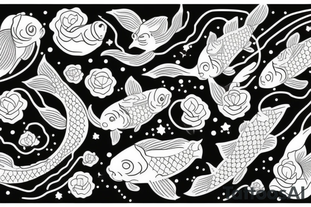 Koi fish with constellation inside tattoo idea