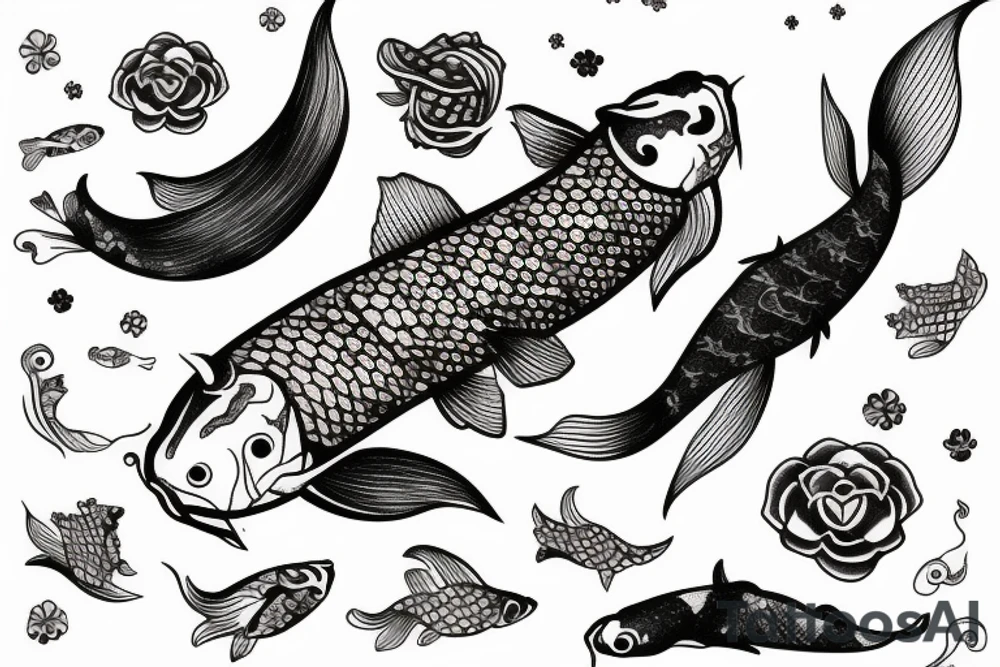 Koi fish with constellation inside tattoo idea