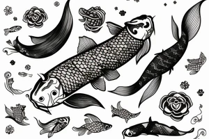 Koi fish with constellation inside tattoo idea