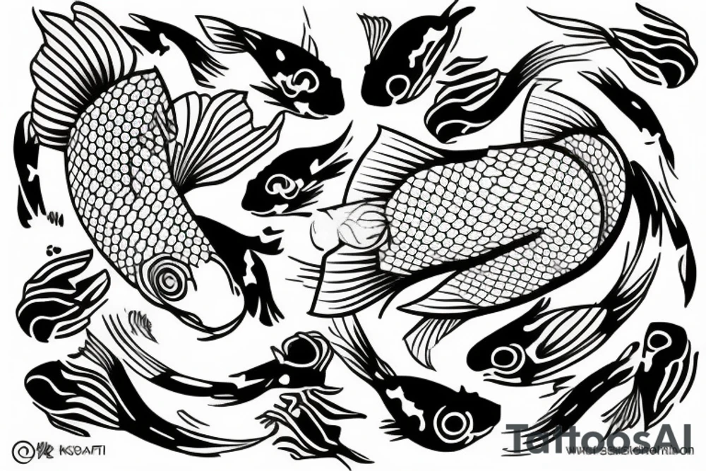 Koi fish with constellation inside tattoo idea