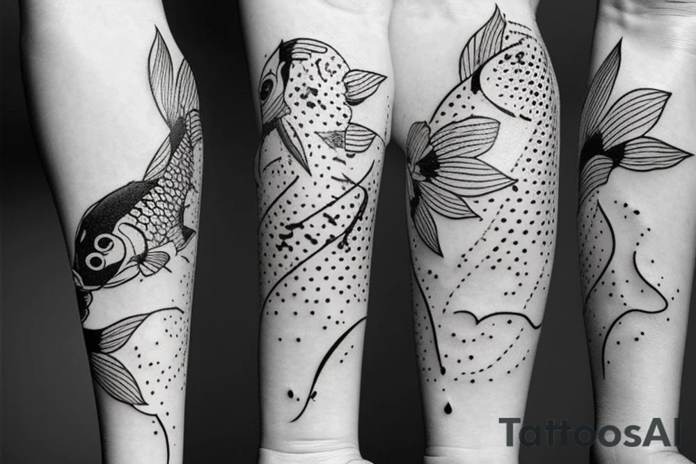 Koi fish with constellation inside tattoo idea
