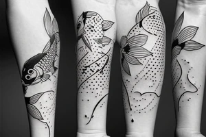 Koi fish with constellation inside tattoo idea