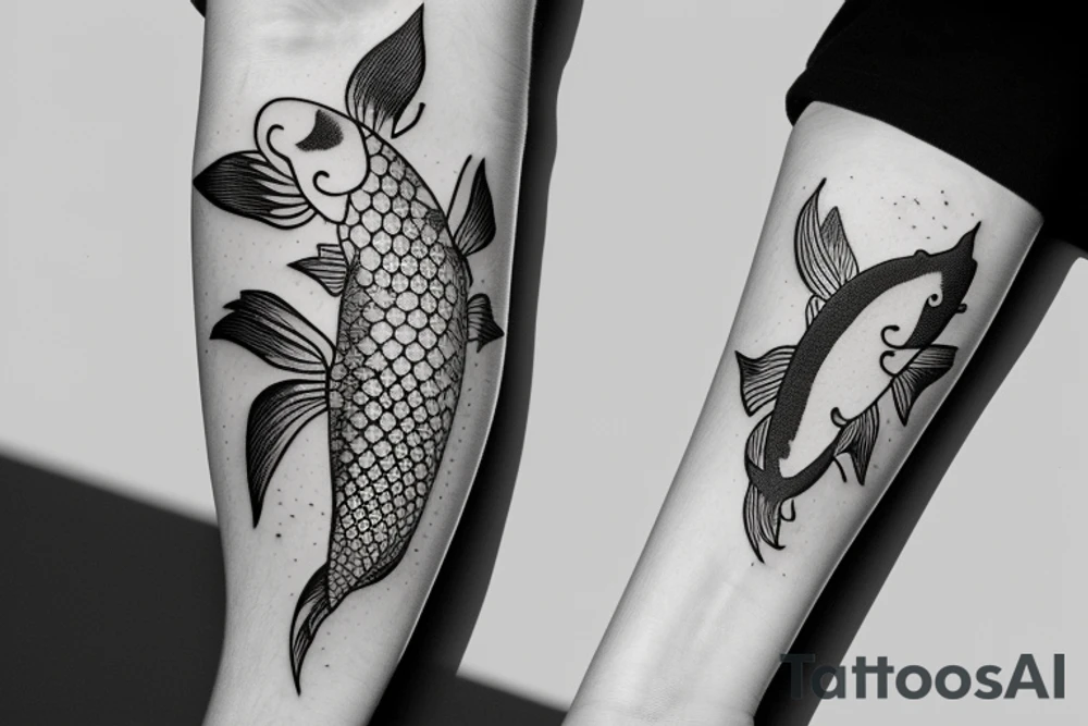 Koi fish with constellation inside tattoo idea