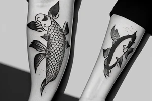 Koi fish with constellation inside tattoo idea