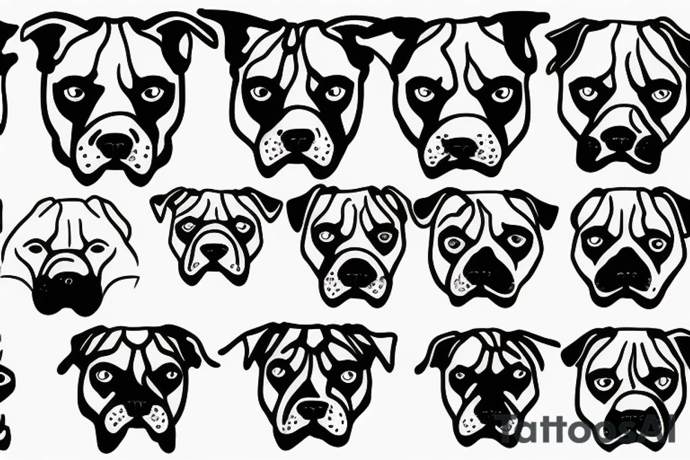 Outline of pit bulls face with a spot on one eye tattoo idea