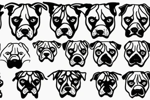 Outline of pit bulls face with a spot on one eye tattoo idea