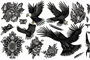 An eagle with Fliegers tattoo idea