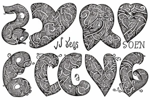 Jyotsna text with heart tattoo idea