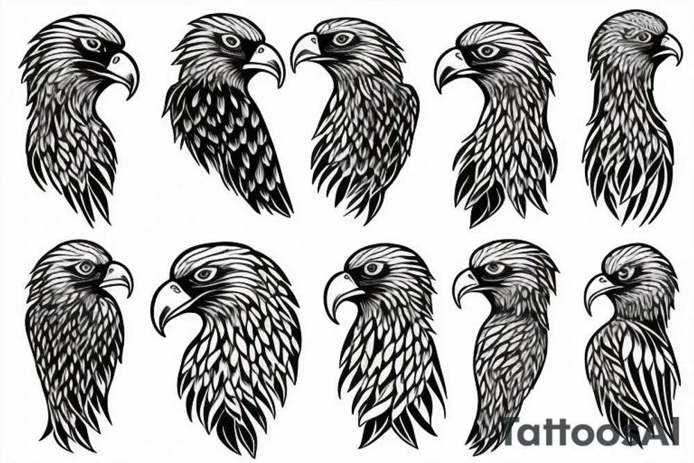 An eagle with Flowers tattoo idea