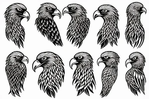 An eagle with Flowers tattoo idea