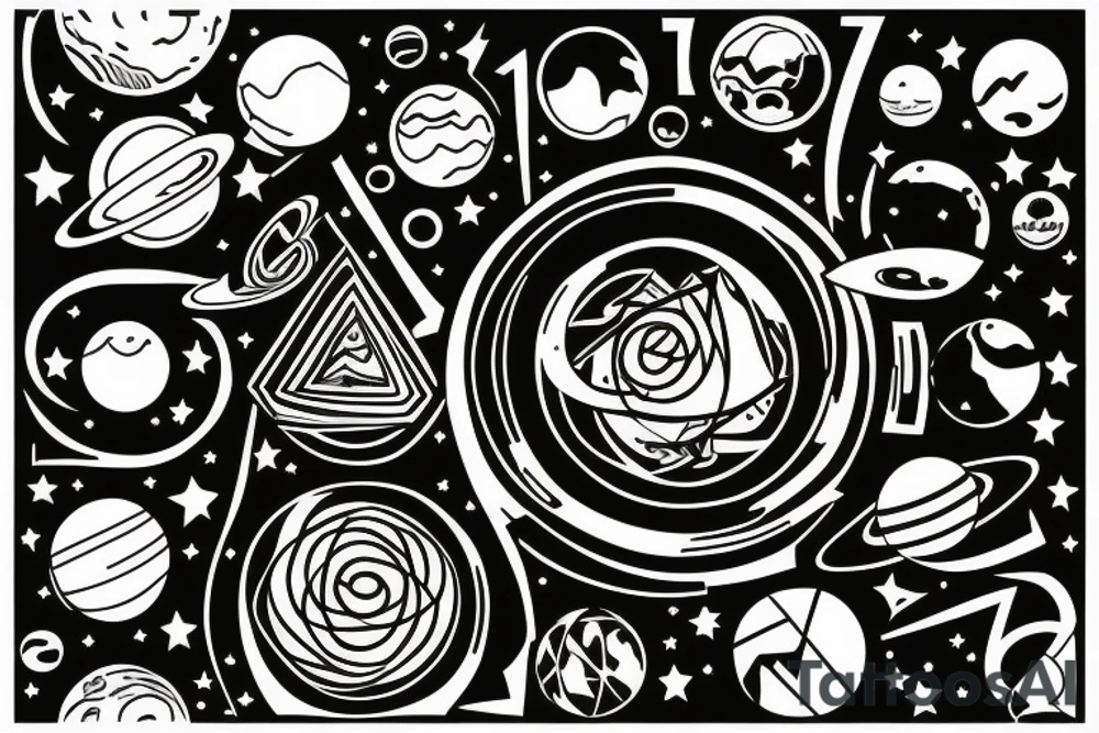Planets aligned to the date 03/02/1988 tattoo idea