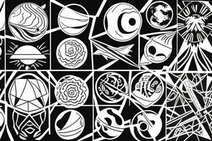Planets of the solar aligned to the date 03/02/1988 tattoo idea