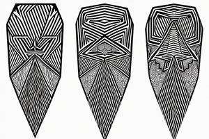 Geometric pattern with straight lines with angel eyes tattoo idea