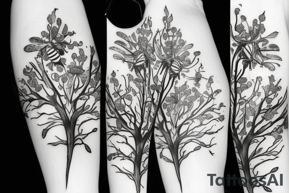 tree full of bees tattoo idea