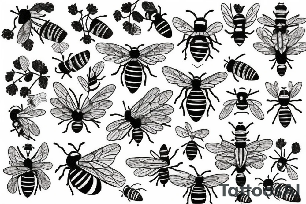 tree full of bees tattoo idea