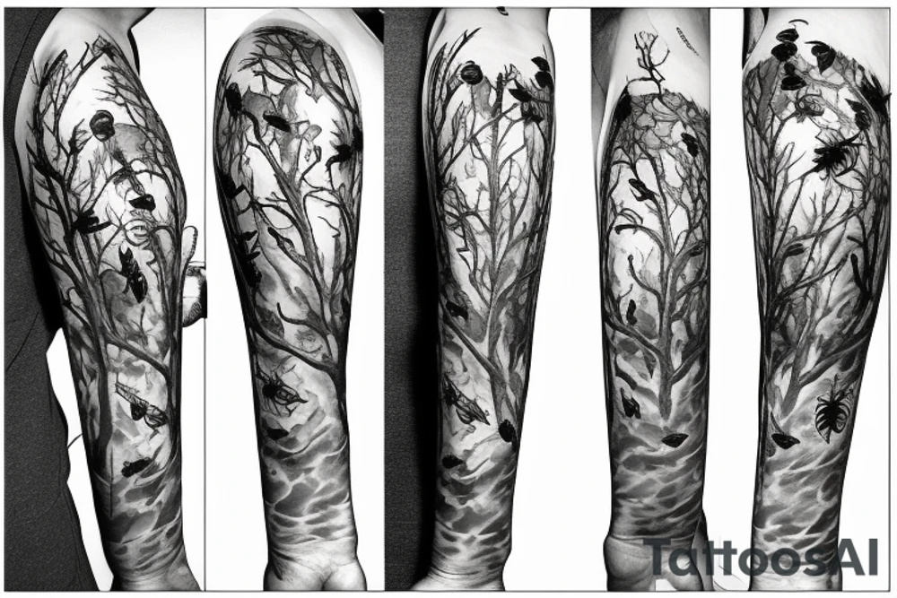 tree full of bees tattoo idea