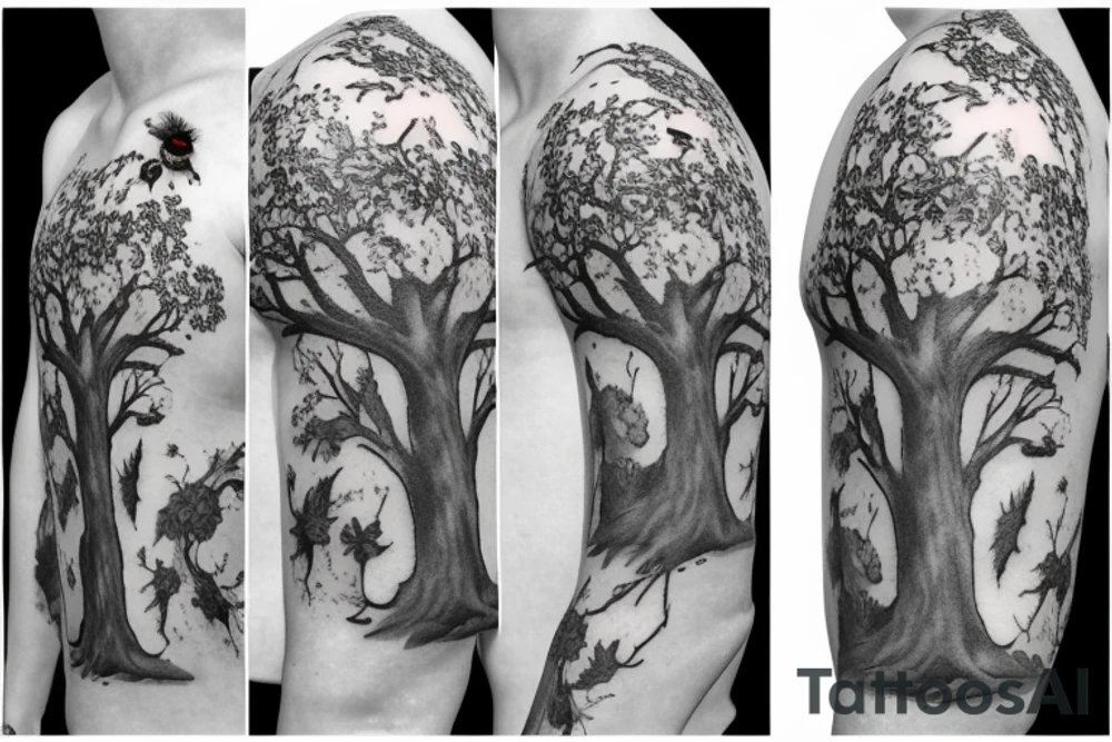 tree full of bees tattoo idea