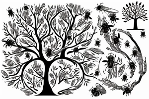tree full of bees tattoo idea